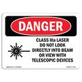 Signmission OSHA Sign, Class IIIa Laser Do Not Look Into Beam, 10in X 7in Rigid Plastic, 10" W, 7" H, Landscape OS-DS-P-710-L-1416